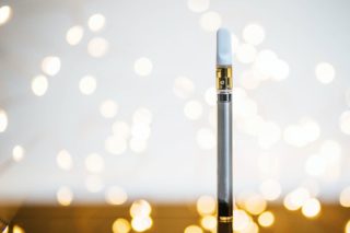 black and white pen with blue light